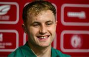 4 July 2025; Captain Craig Casey during a media conference after the Ireland rugby captain's run at Mikheil Meskhi Stadium in Tbilisi, Georgia. Photo by Brendan Moran/Sportsfile