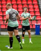 4 July 2025; Jack Crowley during an Ireland rugby captain's run at Mikheil Meskhi Stadium in Tbilisi, Georgia. Photo by Brendan Moran/Sportsfile