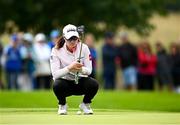 4 July 2025; Leona Maguire of Ireland lines up a putt on the fourth green during day two of the 2025 KPMG Women’s Irish Open Golf Championship at Carton House Golf Club in Maynooth, Kildare. Photo by Seb Daly/Sportsfile
