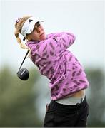 4 July 2025; Annabell Fuller of England plays her tee shot on the sixth hole during day two of the 2025 KPMG Women’s Irish Open Golf Championship at Carton House Golf Club in Maynooth, Kildare. Photo by Seb Daly/Sportsfile