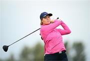 4 July 2025; Anna Dawson of Ireland watches her tee shot on the sixth hole during day two of the 2025 KPMG Women’s Irish Open Golf Championship at Carton House Golf Club in Maynooth, Kildare. Photo by Seb Daly/Sportsfile