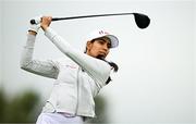 4 July 2025; Diksha Dagar of India plays her tee shot on the sixth hole during day two of the 2025 KPMG Women’s Irish Open Golf Championship at Carton House Golf Club in Maynooth, Kildare. Photo by Seb Daly/Sportsfile