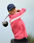 4 July 2025; Emma Fleming of Ireland plays her tee shot on the sixth hole during day two of the 2025 KPMG Women’s Irish Open Golf Championship at Carton House Golf Club in Maynooth, Kildare. Photo by Seb Daly/Sportsfile