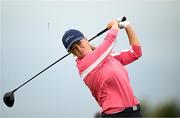 4 July 2025; Emma Fleming of Ireland watches her tee shot on the sixth hole during day two of the 2025 KPMG Women’s Irish Open Golf Championship at Carton House Golf Club in Maynooth, Kildare. Photo by Seb Daly/Sportsfile