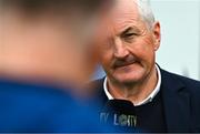 4 July 2025; Galway United manager John Caulfield is interviewed for LOITV before the SSE Airtricity Men's Premier Division match between Drogheda United and Galway United at Sullivan & Lambe Park in Drogheda, Louth. Photo by Tyler Miller/Sportsfile