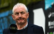 4 July 2025; Galway United manager John Caulfield is interviewed for LOITV before the SSE Airtricity Men's Premier Division match between Drogheda United and Galway United at Sullivan & Lambe Park in Drogheda, Louth. Photo by Tyler Miller/Sportsfile