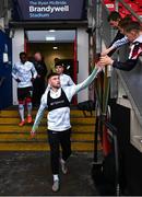4 July 2025; Adam O'Reilly of Derry City before the SSE Airtricity Men's Premier Division match between Derry City and Waterford at The Ryan McBride Brandywell Stadium in Derry. Photo by Ramsey Cardy/Sportsfile