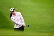 4 July 2025; Leona Maguire of Ireland chips onto the 18th green during day two of the 2025 KPMG Women’s Irish Open Golf Championship at Carton House Golf Club in Maynooth, Kildare. Photo by Seb Daly/Sportsfile