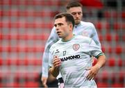 4 July 2025; Adam Frizzell of Derry City before the SSE Airtricity Men's Premier Division match between Derry City and Waterford at The Ryan McBride Brandywell Stadium in Derry. Photo by Ramsey Cardy/Sportsfile