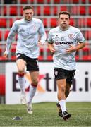 4 July 2025; Adam Frizzell of Derry City before the SSE Airtricity Men's Premier Division match between Derry City and Waterford at The Ryan McBride Brandywell Stadium in Derry. Photo by Ramsey Cardy/Sportsfile