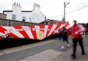 4 July 2025; St Patrick's Athletic supporters make their way to the grounds before the SSE Airtricity Men's Premier Division match between St Patrick's Athletic and Bohemians at Richmond Park in Dublin. Photo by Thomas Flinkow/Sportsfile