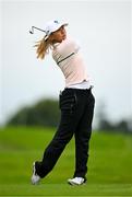 4 July 2025; Ginnie Ding of Hong Kong watches her tee shot on the second hole during day two of the 2025 KPMG Women’s Irish Open Golf Championship at Carton House Golf Club in Maynooth, Kildare. Photo by Seb Daly/Sportsfile