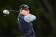 4 July 2025; Dorota Zalewska of Poland watches her tee shot on the first hole during day two of the 2025 KPMG Women’s Irish Open Golf Championship at Carton House Golf Club in Maynooth, Kildare. Photo by Seb Daly/Sportsfile