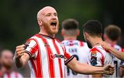 4 July 2025; Liam Boyce of Derry City celebrates after scoring his side's second goal during the SSE Airtricity Men's Premier Division match between Derry City and Waterford at The Ryan McBride Brandywell Stadium in Derry. Photo by Ramsey Cardy/Sportsfile