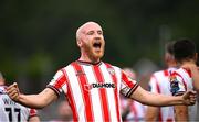4 July 2025; Liam Boyce of Derry City celebrates after scoring his side's second goal during the SSE Airtricity Men's Premier Division match between Derry City and Waterford at The Ryan McBride Brandywell Stadium in Derry. Photo by Ramsey Cardy/Sportsfile
