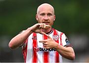 4 July 2025; Liam Boyce of Derry City celebrates after scoring his side's second goal during the SSE Airtricity Men's Premier Division match between Derry City and Waterford at The Ryan McBride Brandywell Stadium in Derry. Photo by Ramsey Cardy/Sportsfile