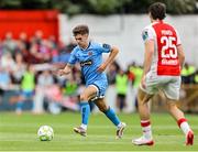 4 July 2025; Niall Morahan of Bohemians in action against Simon Power of St Patrick's Athletic during the SSE Airtricity Men's Premier Division match between St Patrick's Athletic and Bohemians at Richmond Park in Dublin. Photo by Thomas Flinkow/Sportsfile