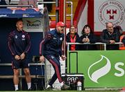 4 July 2025; Shelbourne head coach Joey O'Brien reacts during the SSE Airtricity Men's Premier Division match between Shelbourne and Cork City at Tolka Park in Dublin. Photo by Sam Barnes/Sportsfile