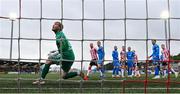 4 July 2025; Waterford goalkeeper Brad Wade during the SSE Airtricity Men's Premier Division match between Derry City and Waterford at The Ryan McBride Brandywell Stadium in Derry. Photo by Ramsey Cardy/Sportsfile
