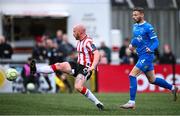 4 July 2025; Liam Boyce of Derry City scores his third goal, and his side's sixth goal, during the SSE Airtricity Men's Premier Division match between Derry City and Waterford at The Ryan McBride Brandywell Stadium in Derry. Photo by Ramsey Cardy/Sportsfile