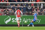 4 July 2025; Jordan Flores of Bohemians clears the ball during the SSE Airtricity Men's Premier Division match between St Patrick's Athletic and Bohemians at Richmond Park in Dublin. Photo by Stephen McCarthy/Sportsfile