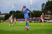 4 July 2025; Adam McDonnell of Bohemians reacts to a missed opportunity on goal during the SSE Airtricity Men's Premier Division match between St Patrick's Athletic and Bohemians at Richmond Park in Dublin. Photo by Stephen McCarthy/Sportsfile