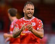 4 July 2025; Paddy Barrett of Shelbourne after his side's victory in the SSE Airtricity Men's Premier Division match between Shelbourne and Cork City at Tolka Park in Dublin. Photo by Sam Barnes/Sportsfile