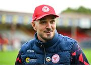 4 July 2025; Shelbourne head coach Joey O'Brien is interviewed for LOI TV before the SSE Airtricity Men's Premier Division match between Shelbourne and Cork City at Tolka Park in Dublin. Photo by Sam Barnes/Sportsfile
