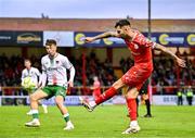 4 July 2025; Ellis Chapman of Shelbourne during the SSE Airtricity Men's Premier Division match between Shelbourne and Cork City at Tolka Park in Dublin. Photo by Sam Barnes/Sportsfile