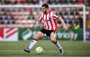 4 July 2025; Michael Duffy of Derry City during the SSE Airtricity Men's Premier Division match between Derry City and Waterford at The Ryan McBride Brandywell Stadium in Derry. Photo by Ramsey Cardy/Sportsfile