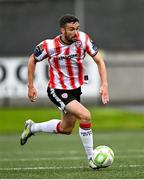 4 July 2025; Michael Duffy of Derry City during the SSE Airtricity Men's Premier Division match between Derry City and Waterford at The Ryan McBride Brandywell Stadium in Derry. Photo by Ramsey Cardy/Sportsfile
