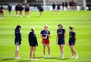 5 July 2025; Cork players walk the pitch before the TG4 All-Ireland Ladies Football Senior Championship quarter-final match between Dublin and Cork at Parnell Park in Dublin. Photo by Seb Daly/Sportsfile