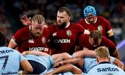 5 July 2025; British & Irish Lions players, from left, Finlay Bealham, Luke Cowan-Dickie and Tadhg Beirne during the tour match between NSW Waratahs and the British & Irish Lions at the Allianz Stadium in Sydney, Australia. Photo by Steve Christo/Sportsfile