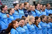 5 July 2025; Dublin players during a team photograph before the TG4 All-Ireland Ladies Football Senior Championship quarter-final match between Dublin and Cork at Parnell Park in Dublin. Photo by Seb Daly/Sportsfile