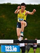 5 July 2025; Jonas Stafford of UCD AC, Dublin, on his way to winning the U23 men 3000m steeplechase during the 123.ie National U20 & U23 Championships at Tullamore Harriers Athletics Club in Tullamore, Offaly. Photo by Sam Barnes/Sportsfile