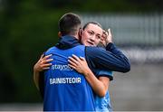 5 July 2025; Niamh Hetherton of Dublin and joint manager Derek Murray during the TG4 All-Ireland Ladies Football Senior Championship quarter-final match between Dublin and Cork at Parnell Park in Dublin. Photo by Seb Daly/Sportsfile