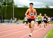 5 July 2025; Cormac Dixon of Tallaght AC, Dublin, on his way to winning the U20 men 1500m during the 123.ie National U20 & U23 Championships at Tullamore Harriers Athletics Club in Tullamore, Offaly. Photo by Sam Barnes/Sportsfile