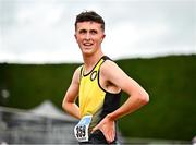5 July 2025; Matthew Fitzpatrick of Dunleer AC, Louth, after finishing second in the U20 men 1500m during the 123.ie National U20 & U23 Championships at Tullamore Harriers Athletics Club in Tullamore, Offaly. Photo by Sam Barnes/Sportsfile