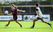 5 July 2025; Eva Noone of Galway in action against Cora Murray of Waterford during the TG4 All-Ireland Ladies Football Senior Championship quarter-final match between Galway and Waterford at Tuam Stadium in Galway. Photo by Piaras Ó Mídheach/Sportsfile