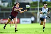 5 July 2025; Niamh Divilly of Galway in action against Aoife Murray of Waterford during the TG4 All-Ireland Ladies Football Senior Championship quarter-final match between Galway and Waterford at Tuam Stadium in Galway. Photo by Piaras Ó Mídheach/Sportsfile