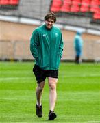 5 July 2025; Ryan Baird of Ireland walks the pitch amid a thundershower upon arrival before the International Rugby Test match between Georgia and Ireland at at Mikheil Meskhi Stadium in Tbilisi, Georgia. Photo by Brendan Moran/Sportsfile
