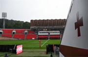 5 July 2025; Heavy rain falls during a thunderstorm before the International Rugby Test match between Georgia and Ireland at at Mikheil Meskhi Stadium in Tbilisi, Georgia. Photo by Brendan Moran/Sportsfile