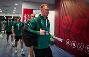5 July 2025; Ciaran Frawley of Ireland arrives before the International Rugby Test match between Georgia and Ireland at at Mikheil Meskhi Stadium in Tbilisi, Georgia. Photo by Brendan Moran/Sportsfile