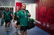 5 July 2025; Jack Aungier of Ireland arrives before the International Rugby Test match between Georgia and Ireland at at Mikheil Meskhi Stadium in Tbilisi, Georgia. Photo by Brendan Moran/Sportsfile