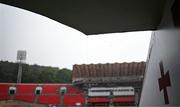 5 July 2025; Heavy rain falls during a thunderstorm before the International Rugby Test match between Georgia and Ireland at at Mikheil Meskhi Stadium in Tbilisi, Georgia. Photo by Brendan Moran/Sportsfile
