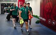 5 July 2025; Michael Milne of Ireland arrives before the International Rugby Test match between Georgia and Ireland at at Mikheil Meskhi Stadium in Tbilisi, Georgia. Photo by Brendan Moran/Sportsfile