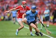 5 July 2025; John Bellew of Dublin in action against Alan Connolly of Cork during the GAA Hurling All-Ireland Senior Championship semi-final match between Cork and Dublin at Croke Park in Dublin. Photo by David Fitzgerald/Sportsfile