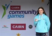 5 July 2025; Holly Cullen from Cavan who won silver during day one of the Cairn Community Games National Swimming, Quiz, Chess, Draughts and Gymnastics Finals 2025 at The Watershed in Kilkenny. Photo by Matt Browne/Sportsfile