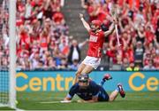 5 July 2025; Alan Connolly of Cork celebrates after scoring his side's second goal during the GAA Hurling All-Ireland Senior Championship semi-final match between Cork and Dublin at Croke Park in Dublin. Photo by David Fitzgerald/Sportsfile