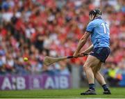 5 July 2025; Cian O'Sullivan of Dublin shoots to score his side's first goal during the GAA Hurling All-Ireland Senior Championship semi-final match between Cork and Dublin at Croke Park in Dublin. Photo by John Sheridan/Sportsfile